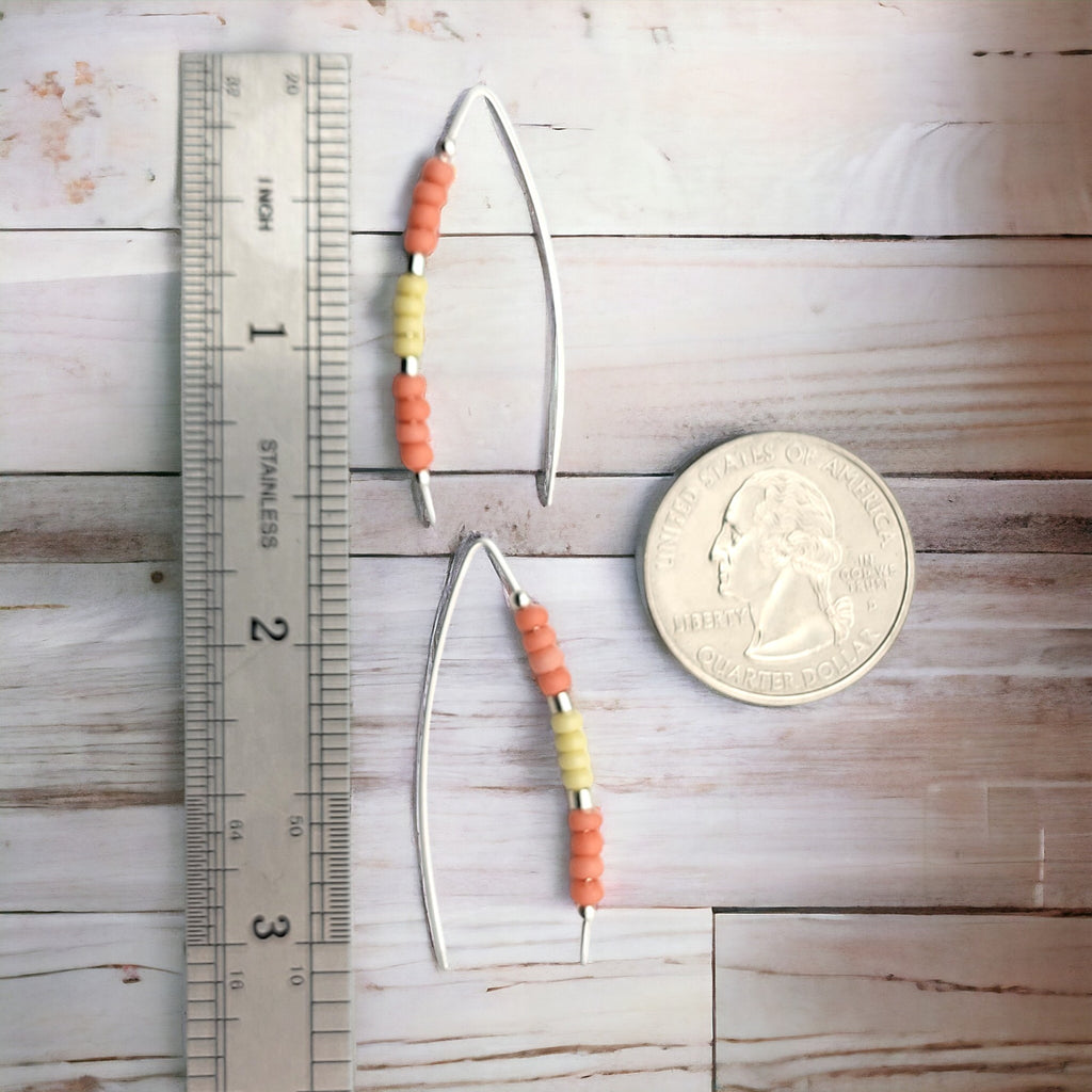 Wish - Silver with Salmon & Yellow Earrings Bijou by SAM