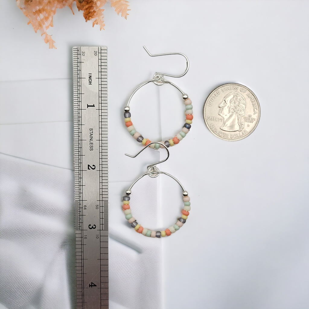 Boho - Silver & Spring Beads Earrings Bijou by SAM