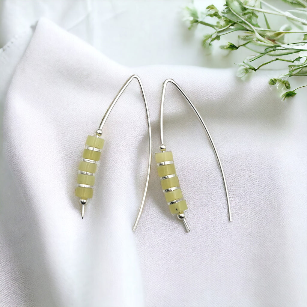 Wish - Silver & Lemon Jade Earrings Bijou by SAM