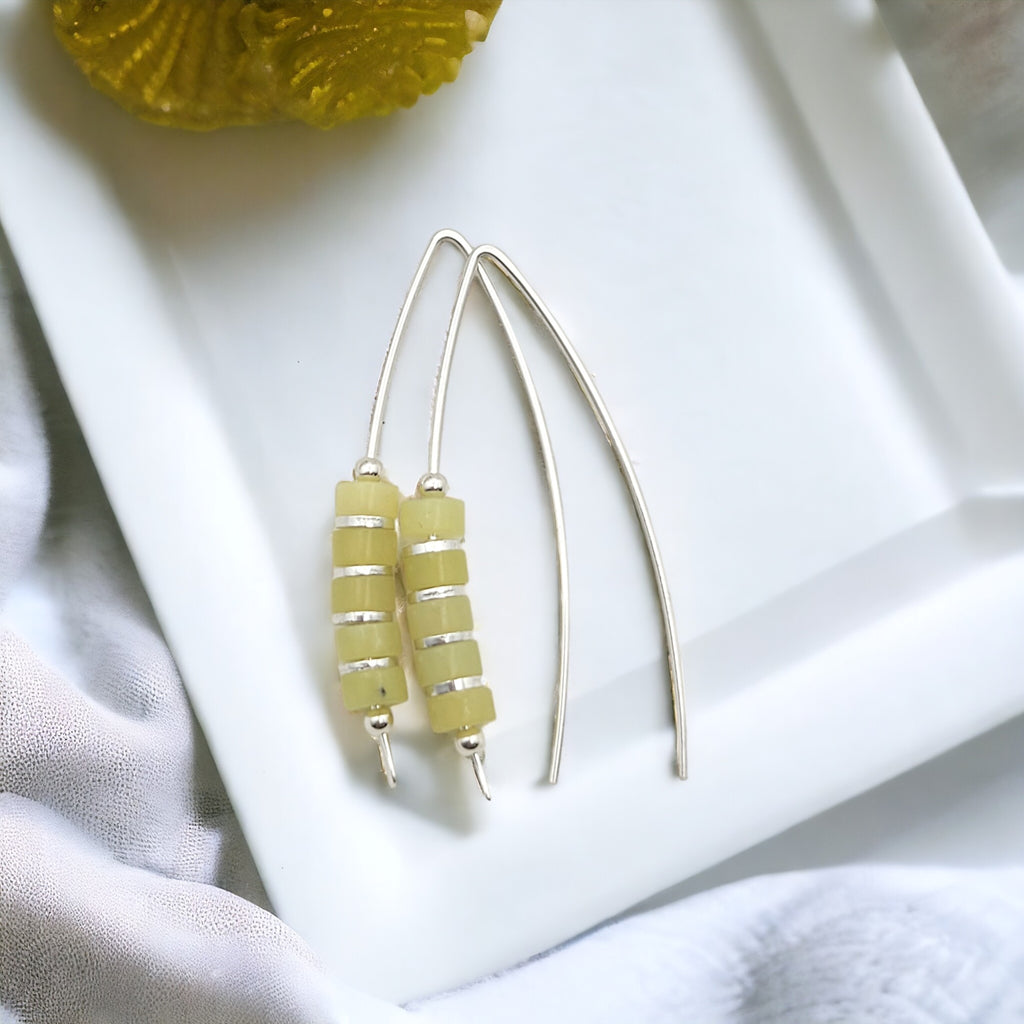 Wish - Silver & Lemon Jade Earrings Bijou by SAM