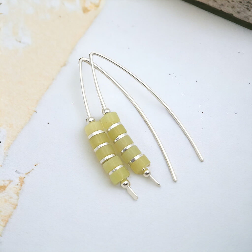 Wish - Silver & Lemon Jade Earrings Bijou by SAM