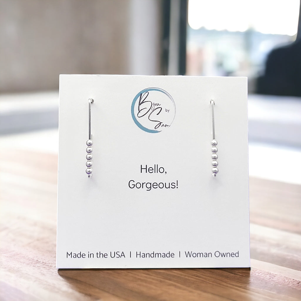 True - Silver Rectangle Studs Earrings Bijou by SAM