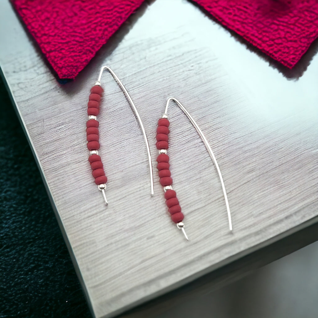 Wish - Red Miyuki Beads Earrings Bijou by SAM