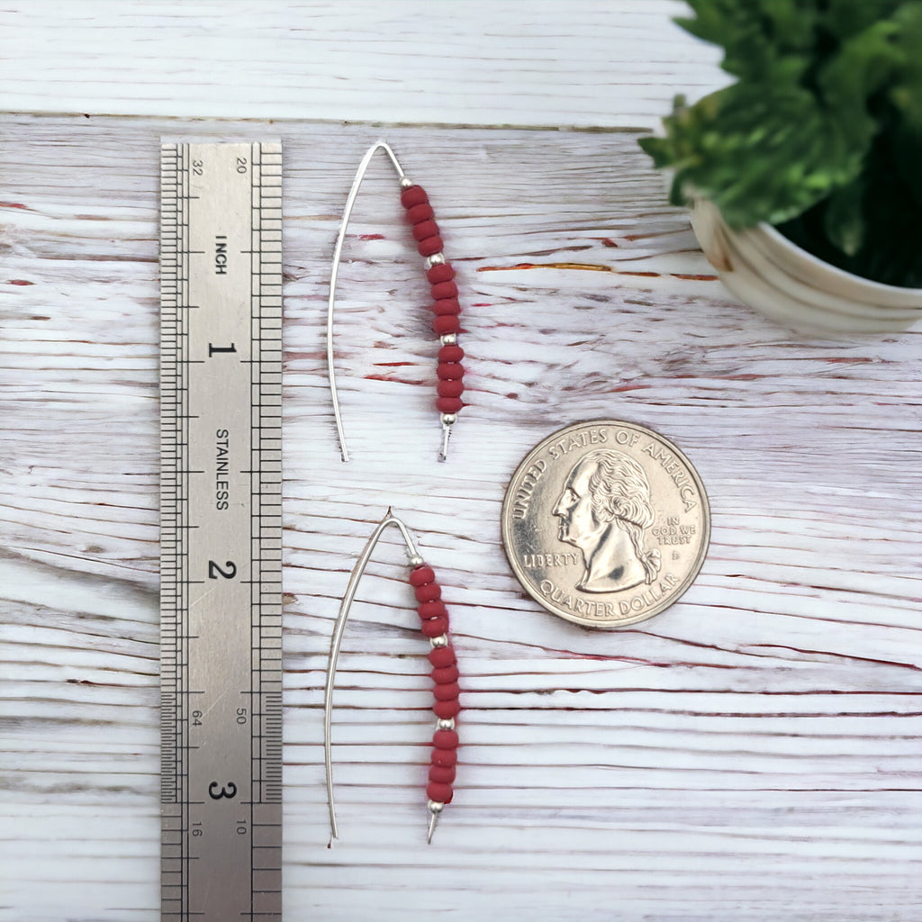 Wish - Red Miyuki Beads Earrings Bijou by SAM