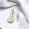 Lane - Silver Hoop with Lemon Yellow Jade Earrings Bijou by SAM   