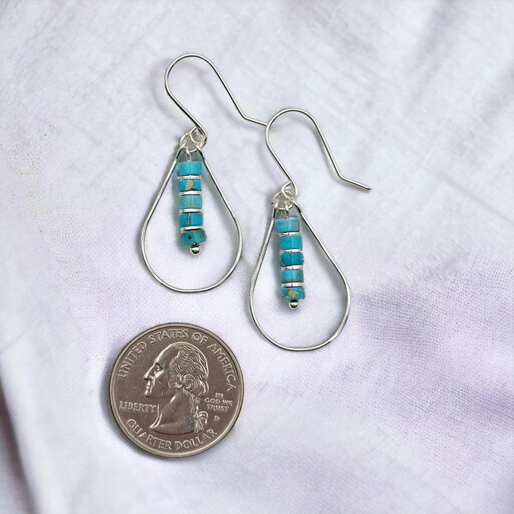 Lane - Silver with Turquoise Earrings Bijou by SAM