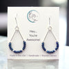 Lane - Silver & Denim Blue Earrings Earrings Bijou by SAM   