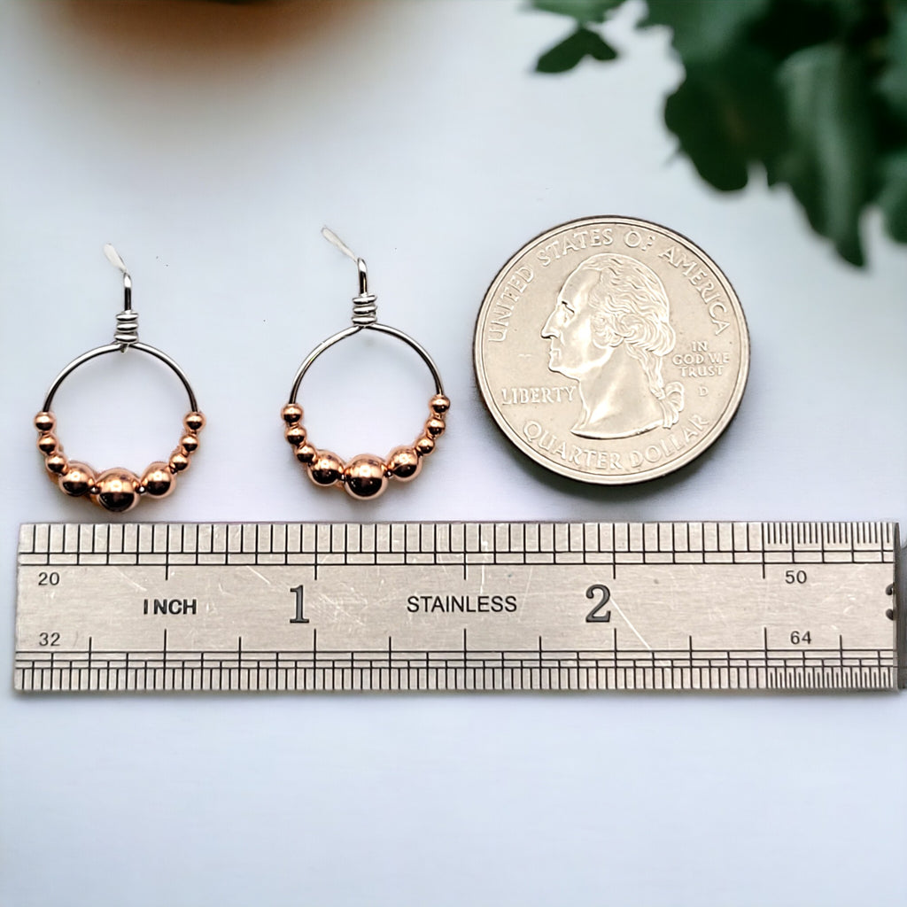 Aiden - Silver & Copper Stud Earrings Earrings Bijou by SAM