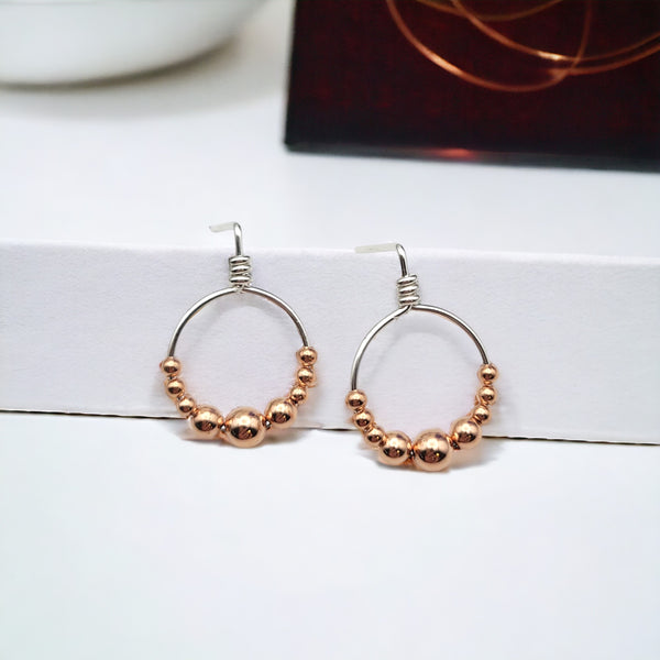 Aiden - Silver & Copper Stud Earrings Earrings Bijou by SAM