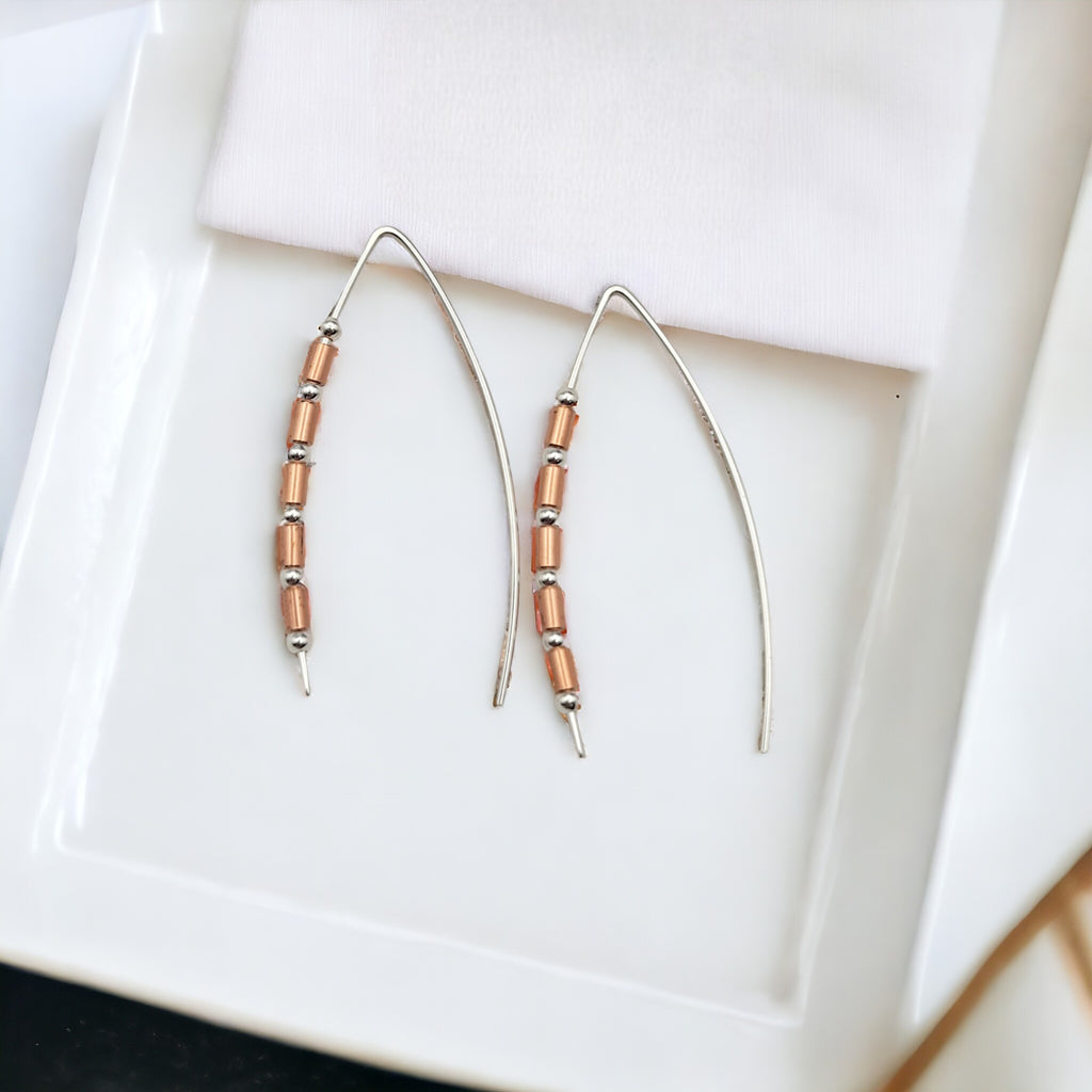 Wish - Copper Tube Beads Earrings Bijou by SAM