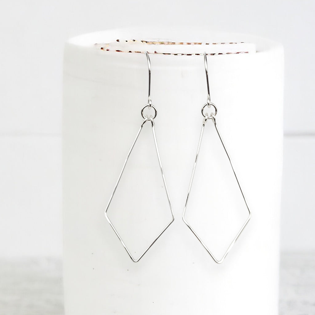 Silver Geometric Hoops  Etsy