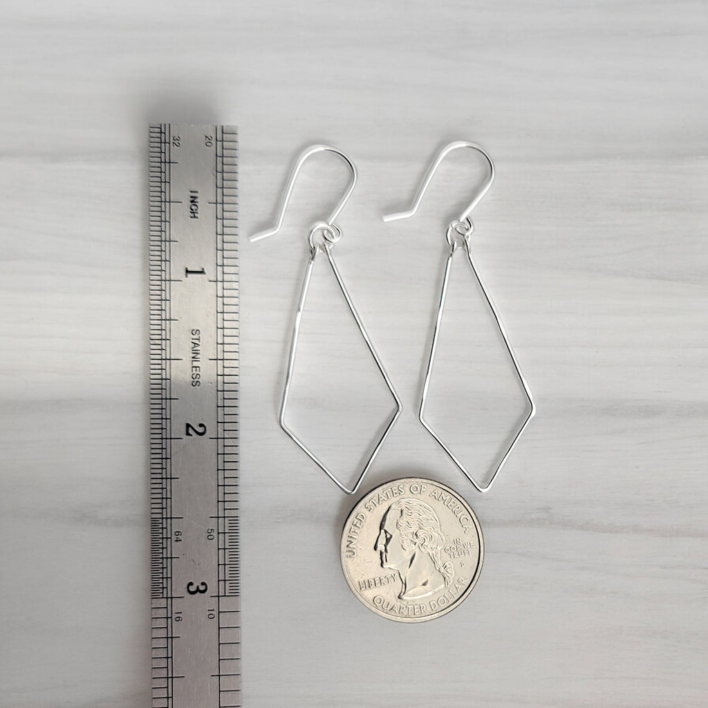 Silver Geometric Hoops  Etsy