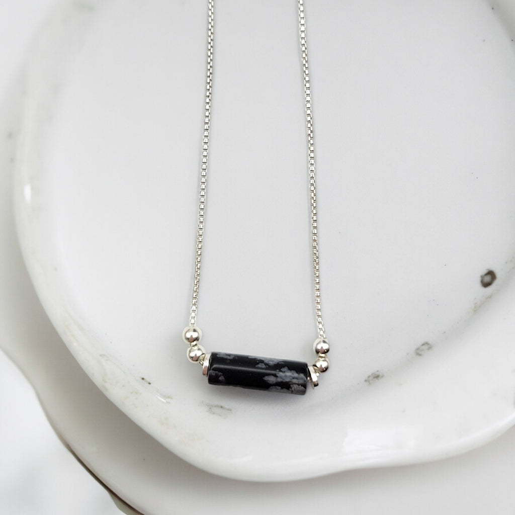 Mystique - Necklace with Snowflake Obsidian Necklace Bijou by SAM