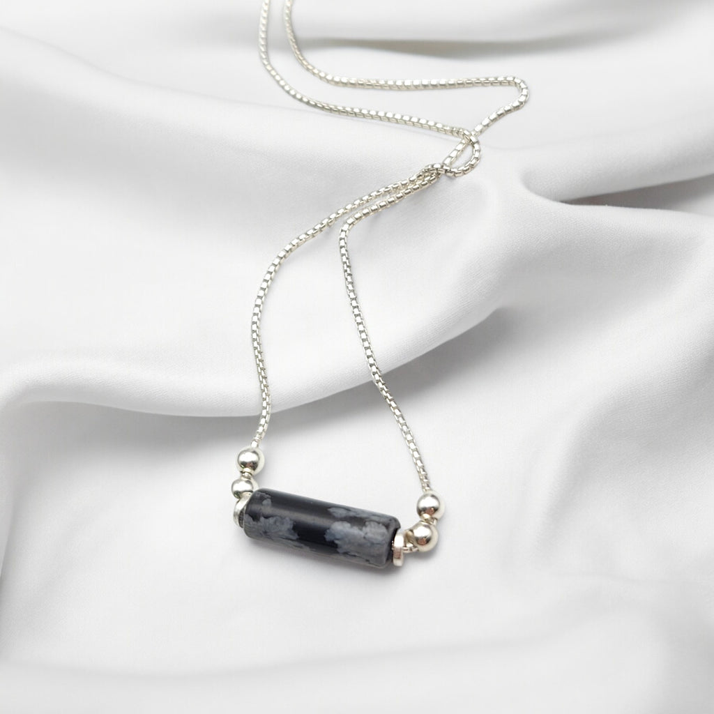 Mystique - Necklace with Snowflake Obsidian Necklace Bijou by SAM