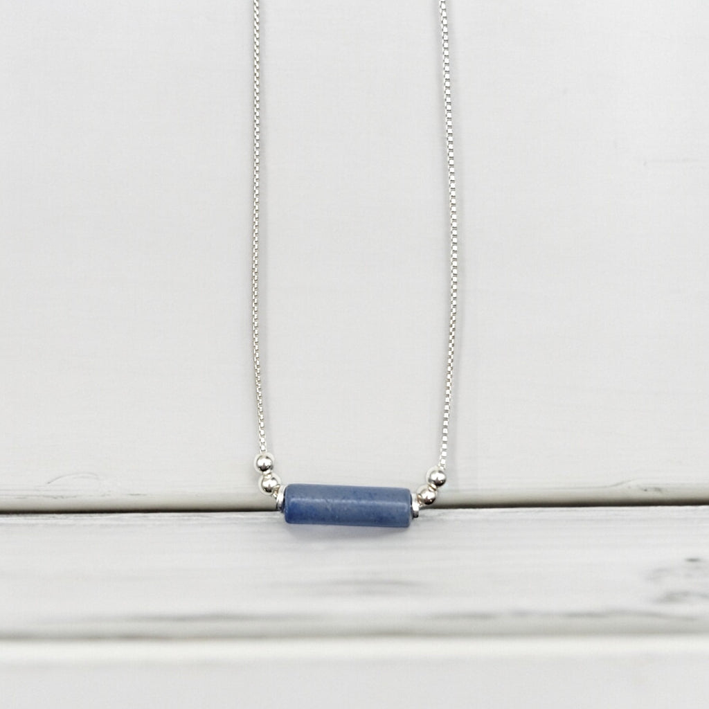 Mystique - Silver Necklace with Blue Aventurine Necklace Bijou by SAM