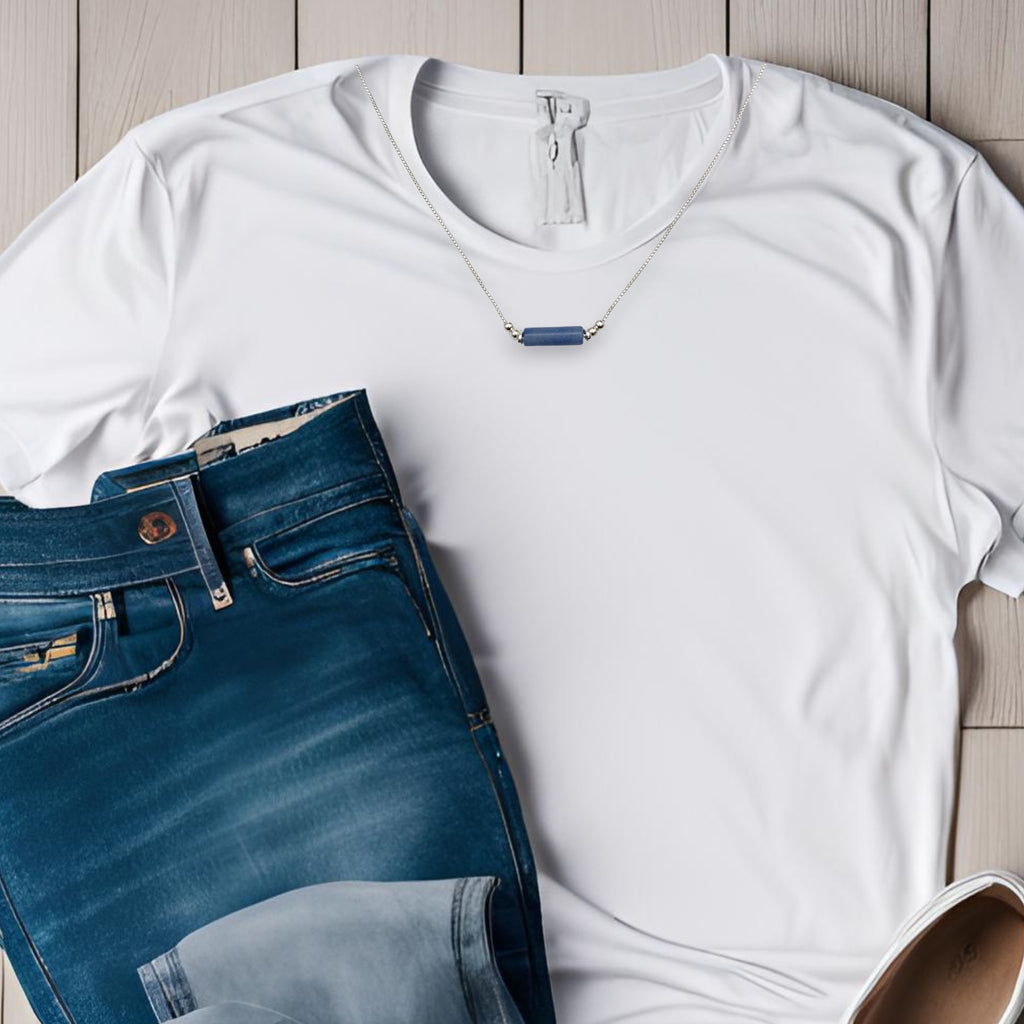 Mystique - Silver Necklace with Blue Aventurine Necklace Bijou by SAM