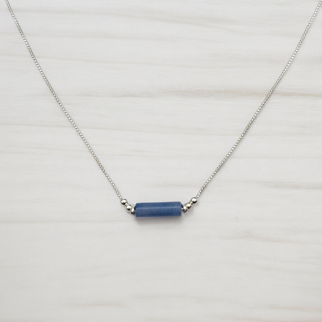 Mystique - Silver Necklace with Blue Aventurine Necklace Bijou by SAM