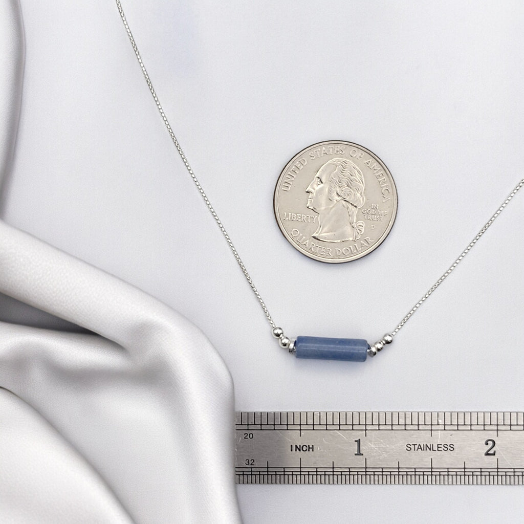 Mystique - Silver Necklace with Blue Aventurine Necklace Bijou by SAM