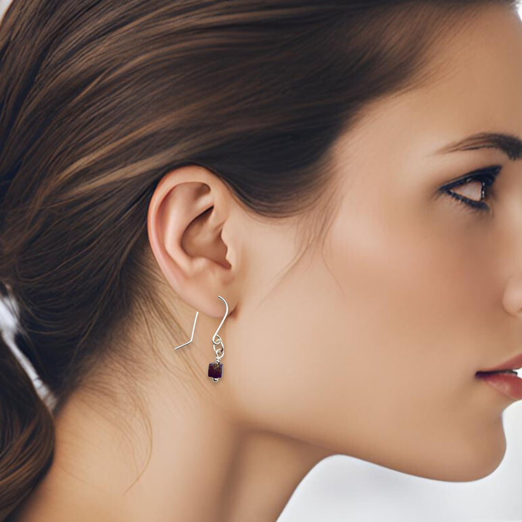 Cube -Small Lapis Lazuli & Silver Earrings Earrings Bijou by SAM