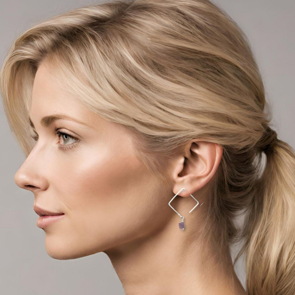 Cube - Square Threader with Amethyst  Bijou by SAM