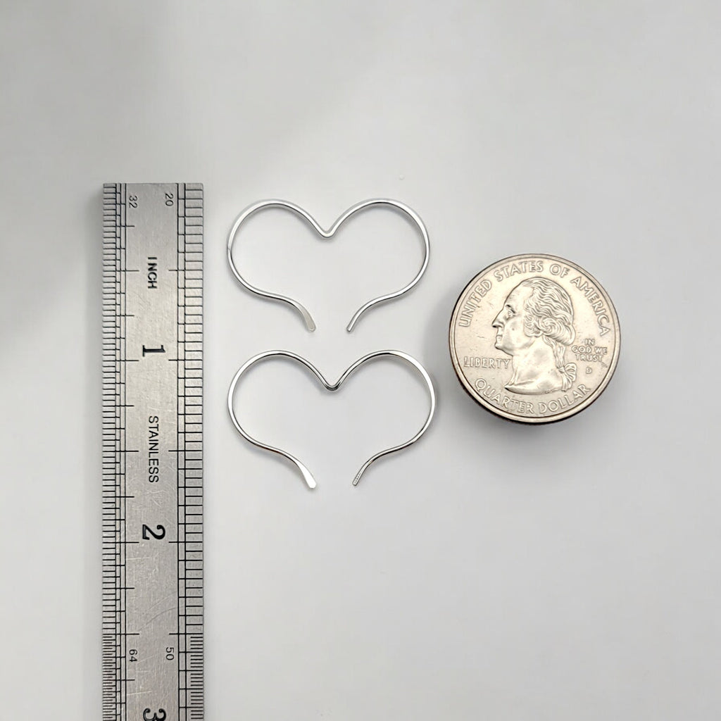 Heart - Gold or Silver Heart Threaders Earrings Bijou by SAM