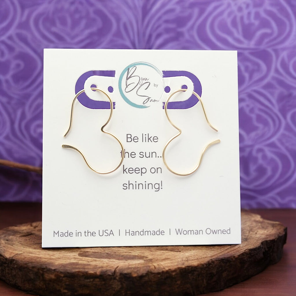 Heart - Gold or Silver Heart Threaders Earrings Bijou by SAM