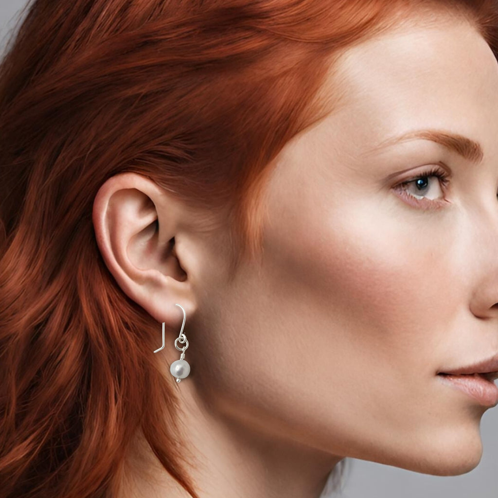 Pearl - Gray Dangle Earrings Earrings Bijou by SAM