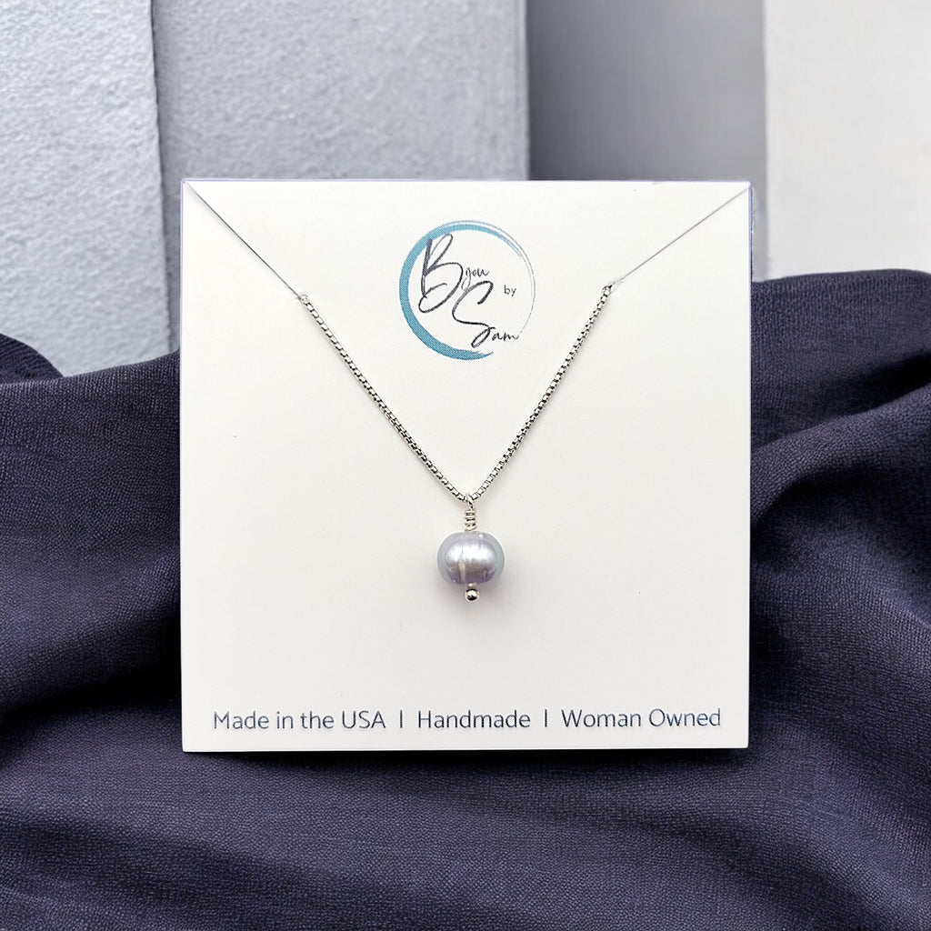 Pearl - Silver & Gray Necklace Necklace Bijou by SAM