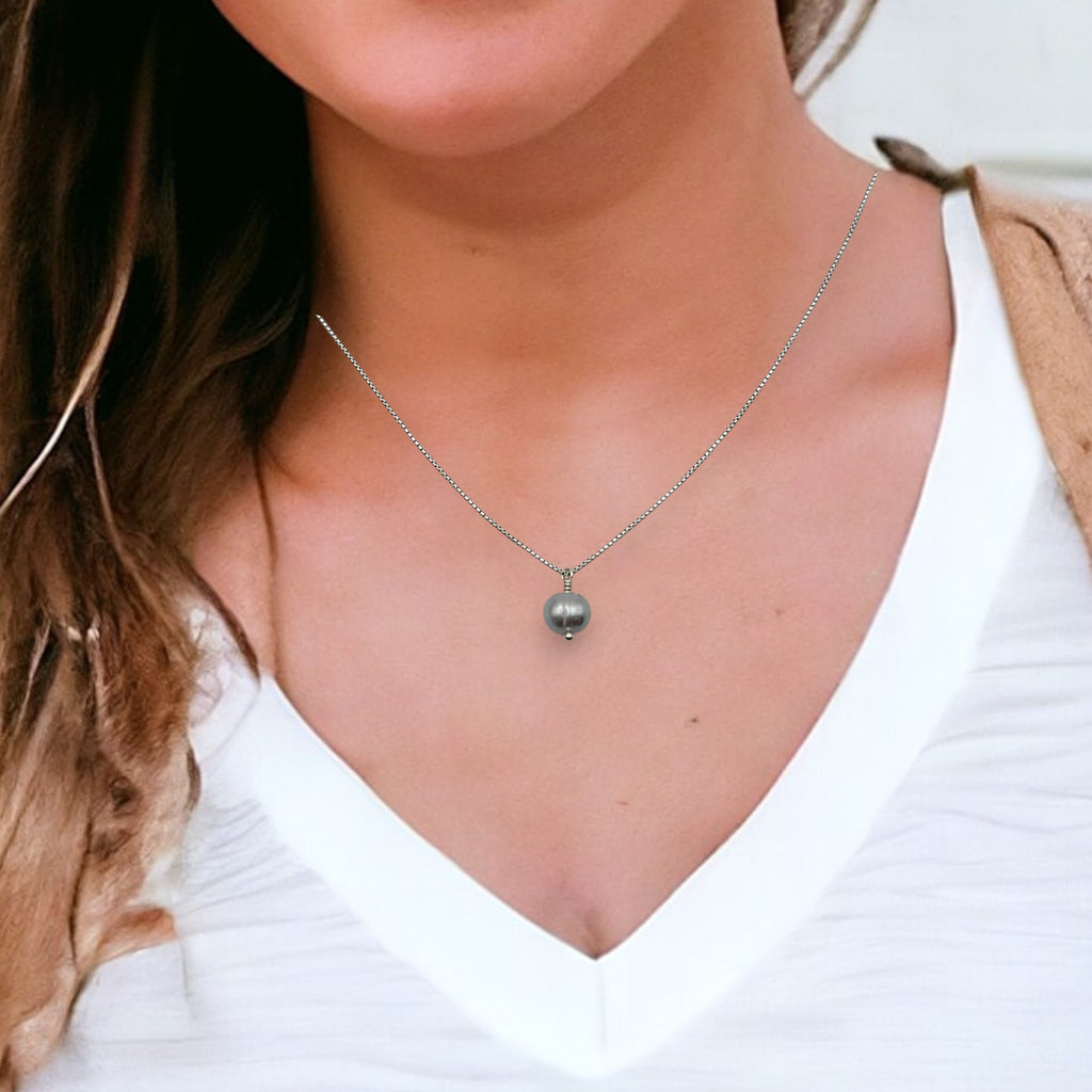 Pearl - Silver & Gray Necklace Necklace Bijou by SAM