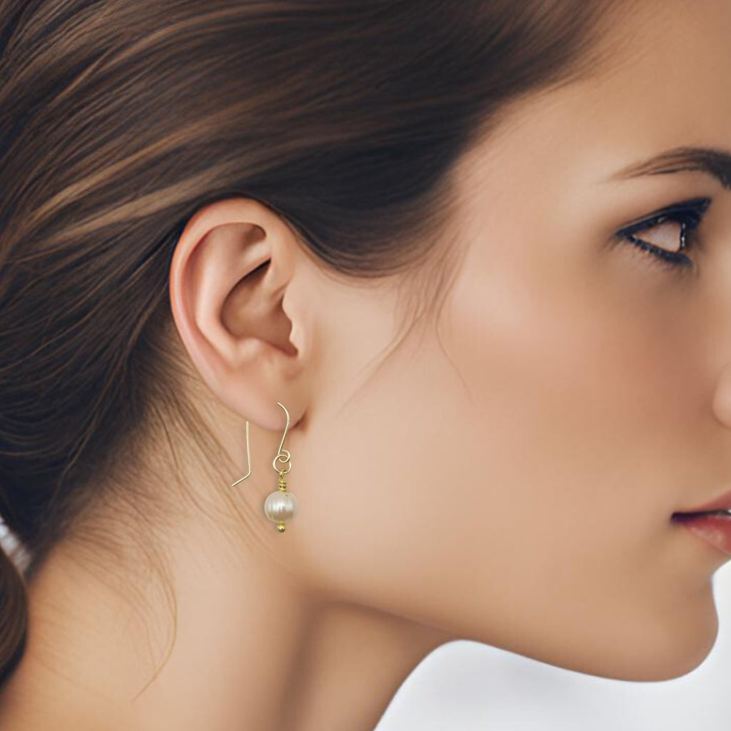 Pearl - Gold & Peach Earrings Bijou by SAM