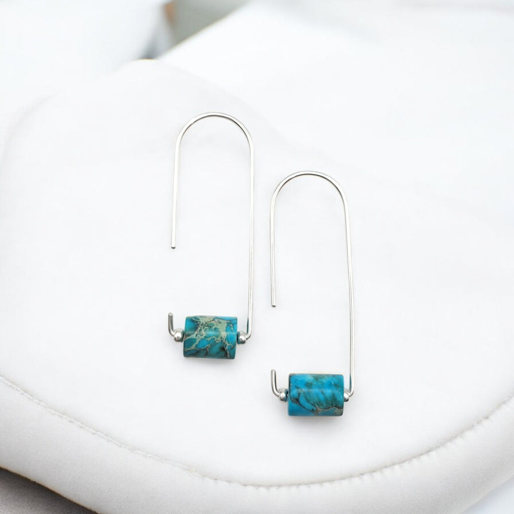 Arc - Silver & Turquoise Earrings Bijou by SAM