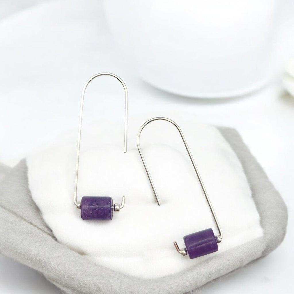Arc - Silver & Amethyst Earrings Bijou by SAM