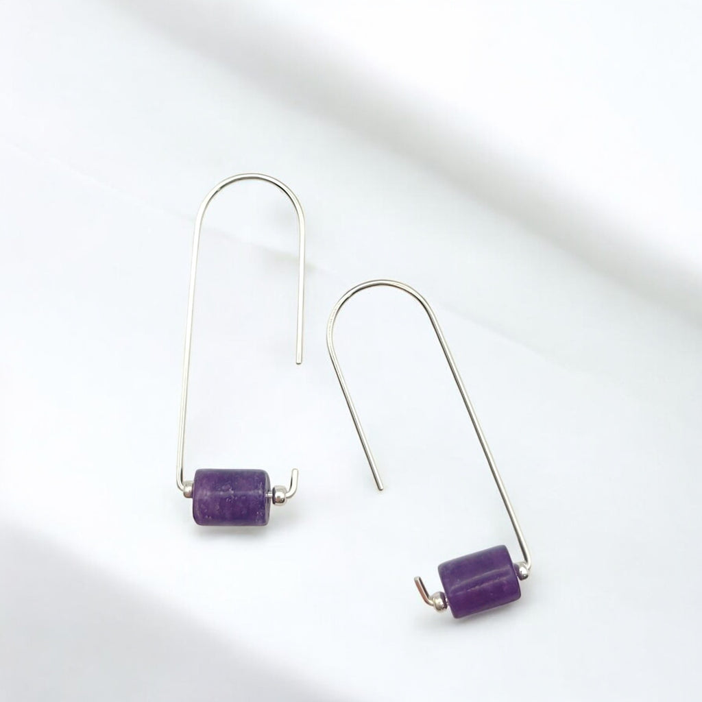 Arc - Silver & Amethyst Earrings Bijou by SAM