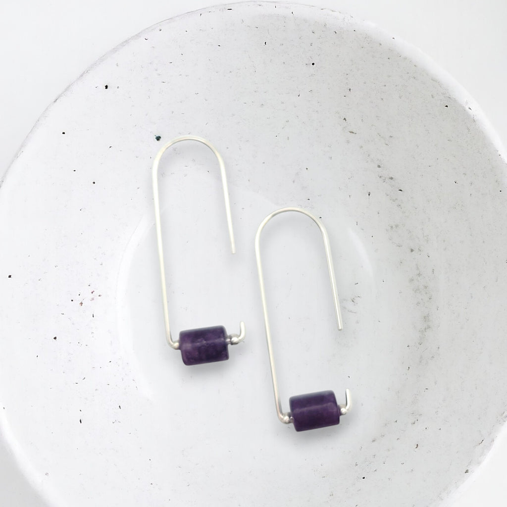 Arc - Silver & Amethyst Earrings Bijou by SAM