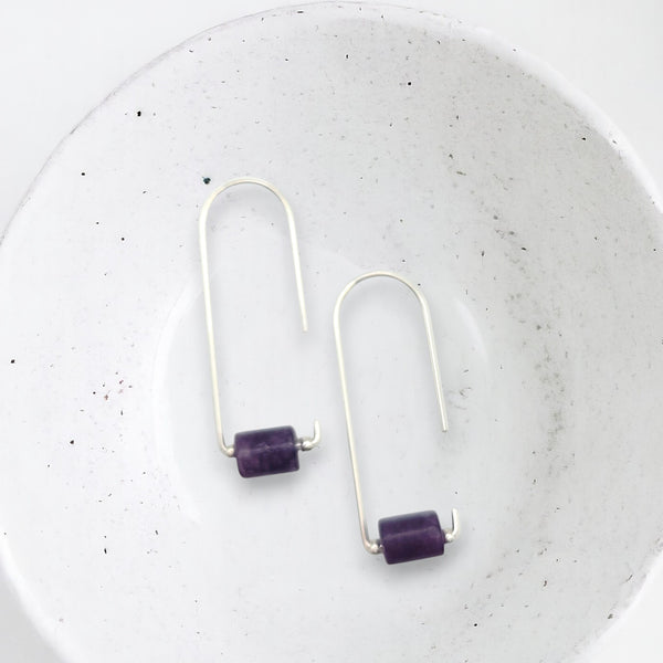 Arc - Silver & Amethyst Earrings Bijou by SAM