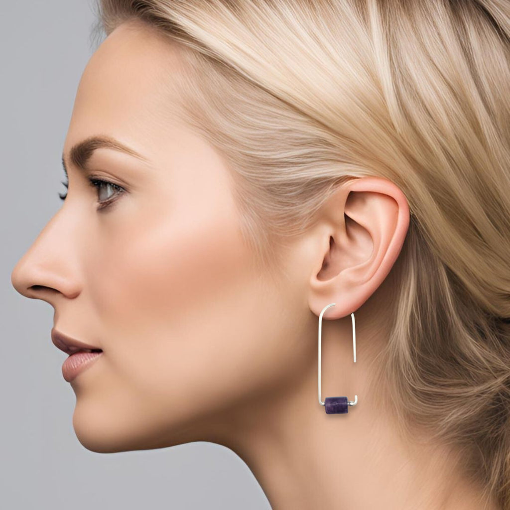 Arc - Silver & Amethyst Earrings Bijou by SAM