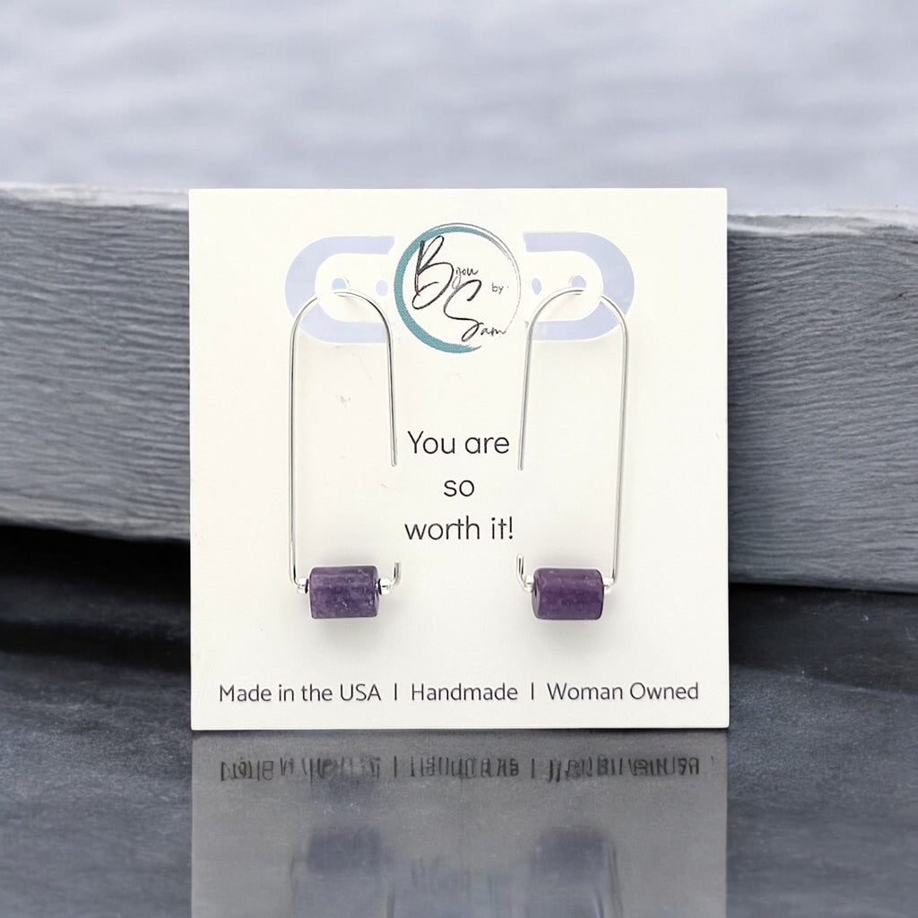 Arc - Silver & Amethyst Earrings Bijou by SAM