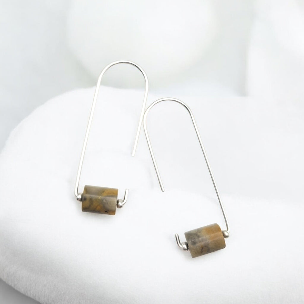 Arc - Silver & Crazy Lace Agate Earrings Bijou by SAM