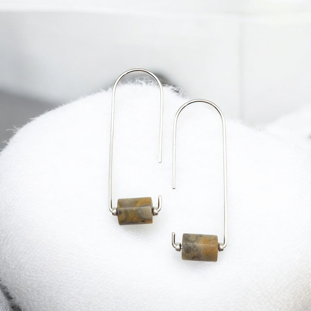 Arc - Silver & Crazy Lace Agate Earrings Bijou by SAM