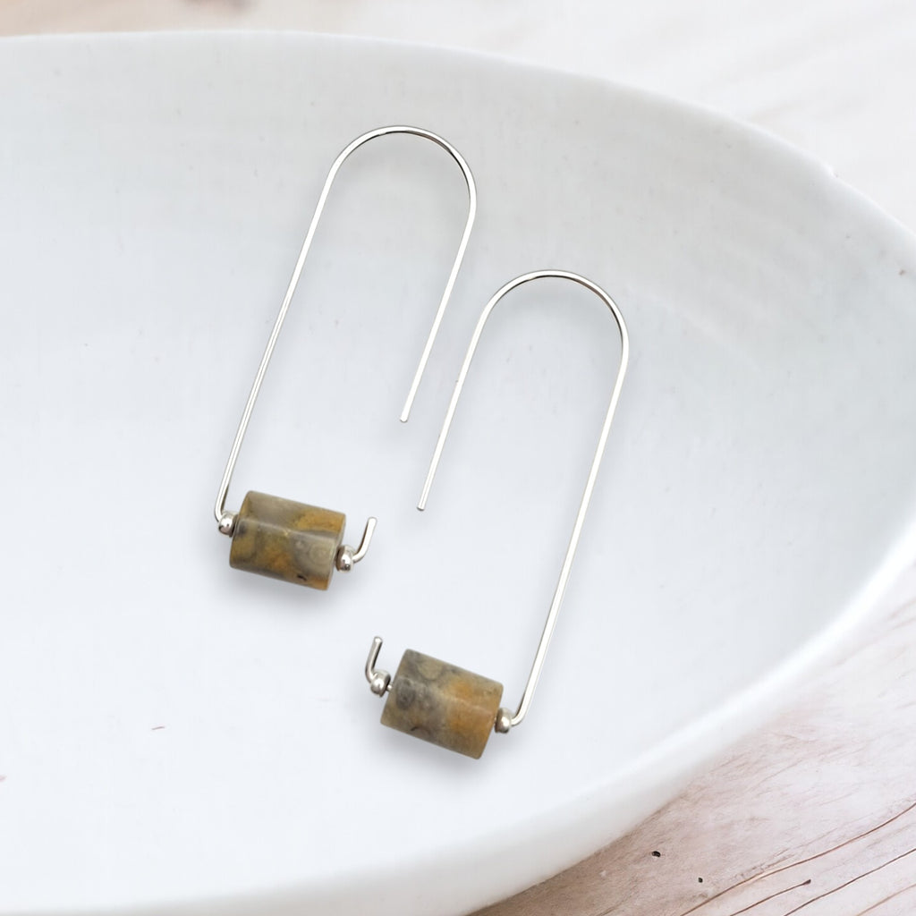 Arc - Silver & Crazy Lace Agate Earrings Bijou by SAM