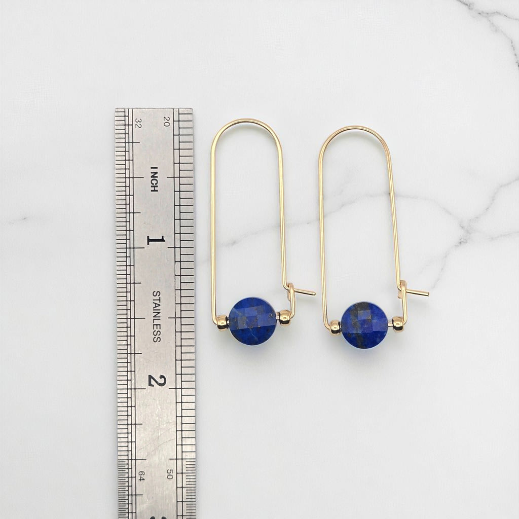 Coin - Gold & Lapis Lazuli Arc Earrings Earrings Bijou by SAM