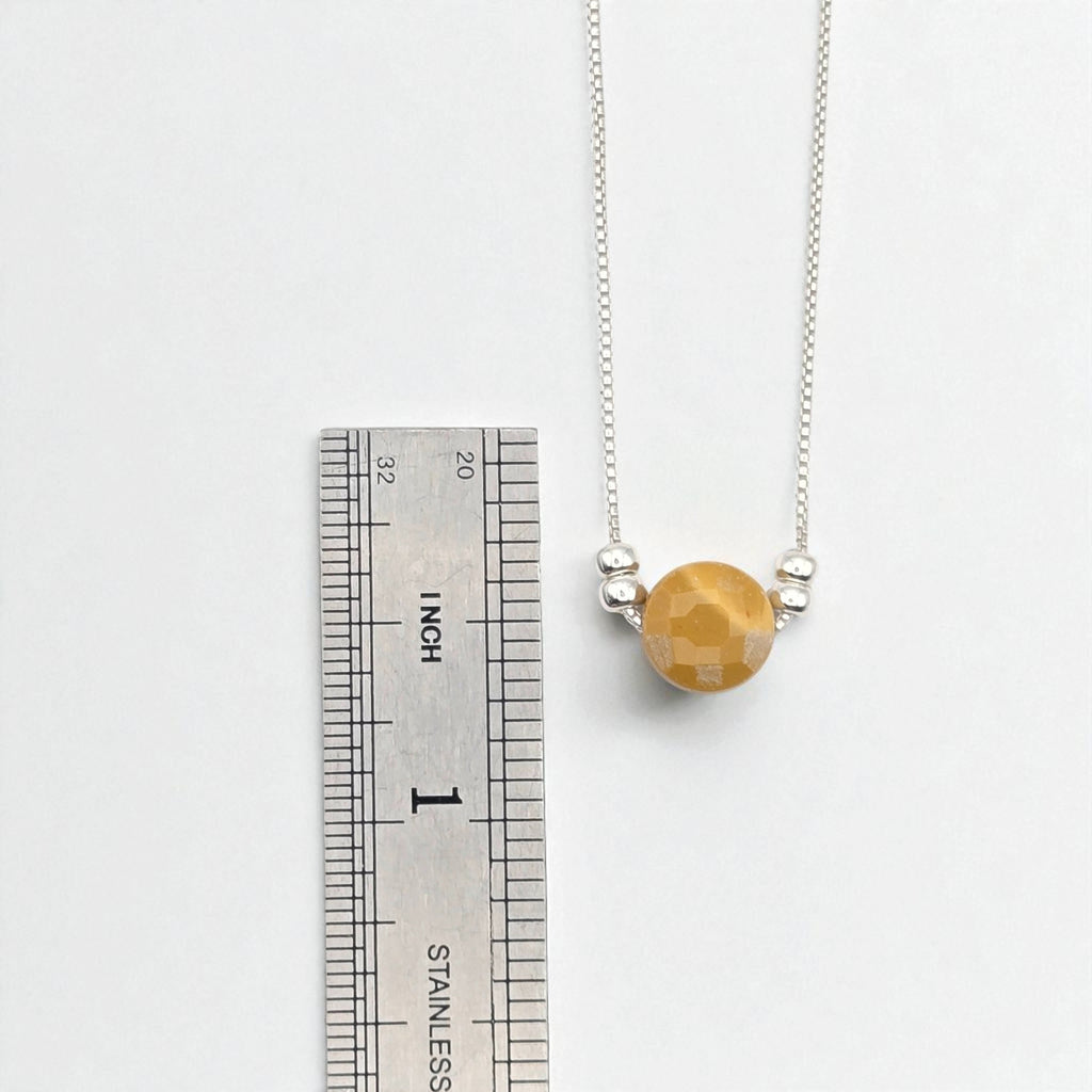 Coin - Silver and Yellow Mookaite Necklace Necklace Bijou by SAM