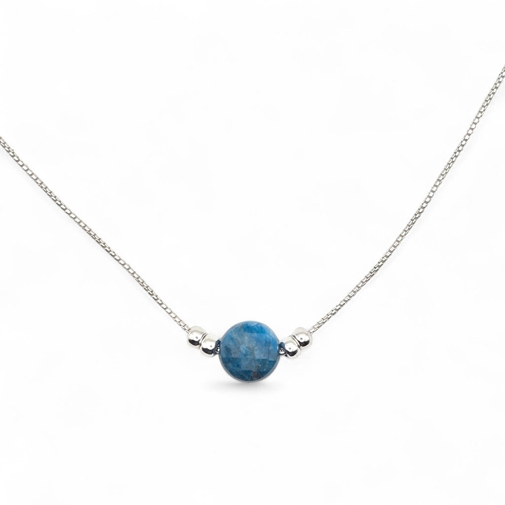 Coin - Silver and Blue Apatite Necklace Necklace Bijou by SAM