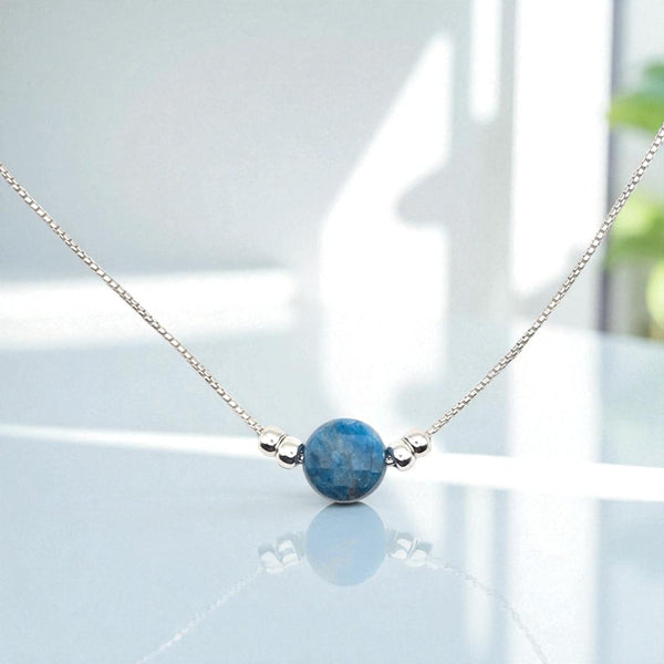 Coin - Silver and Blue Apatite Necklace Necklace Bijou by SAM
