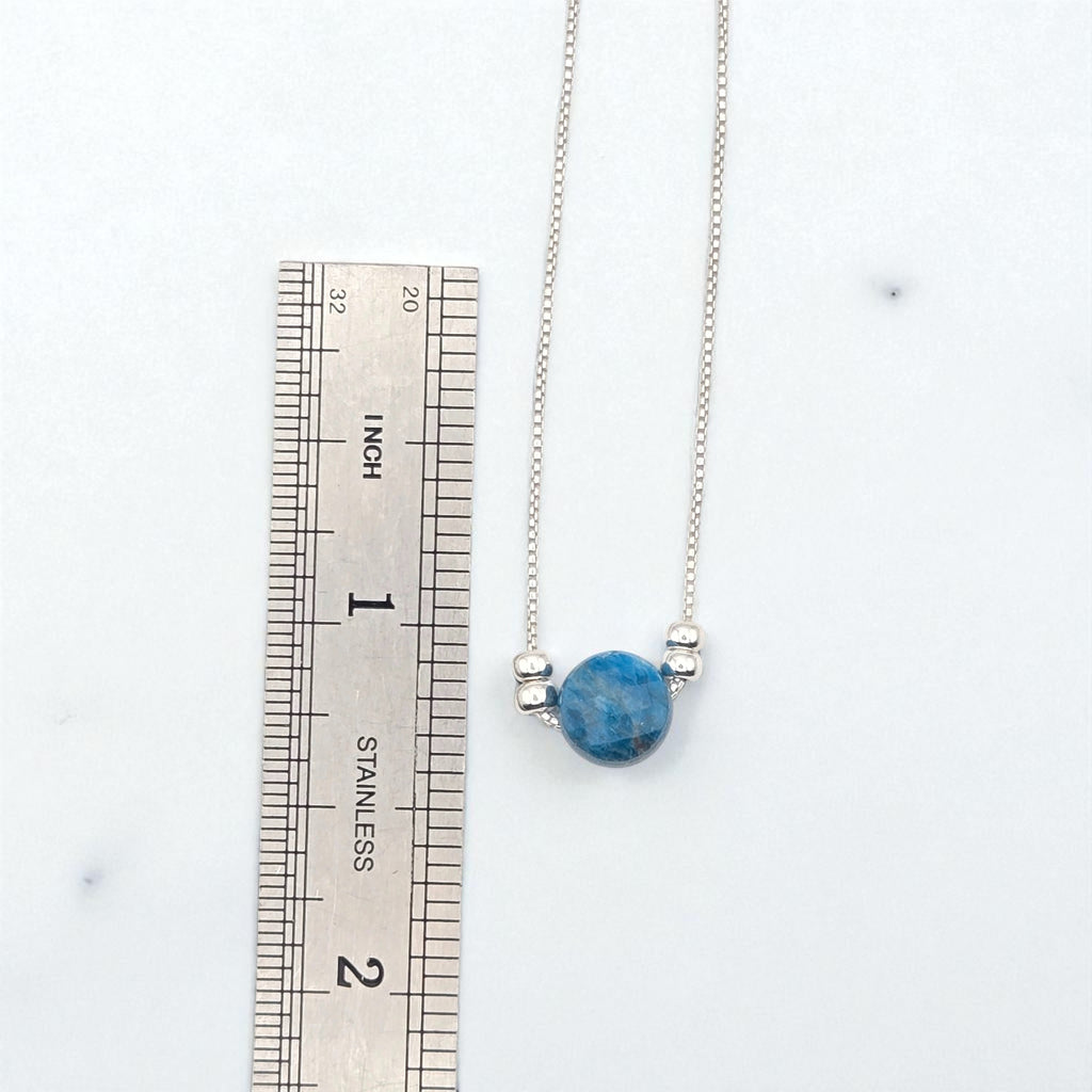 Coin - Silver and Blue Apatite Necklace Necklace Bijou by SAM