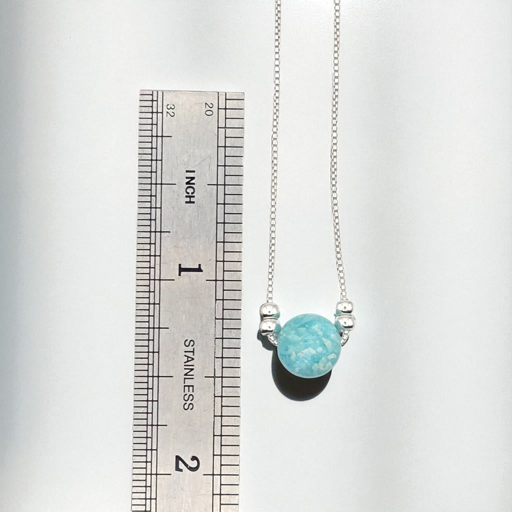 Coin - Silver and Amazonite Necklace Necklace Bijou by SAM