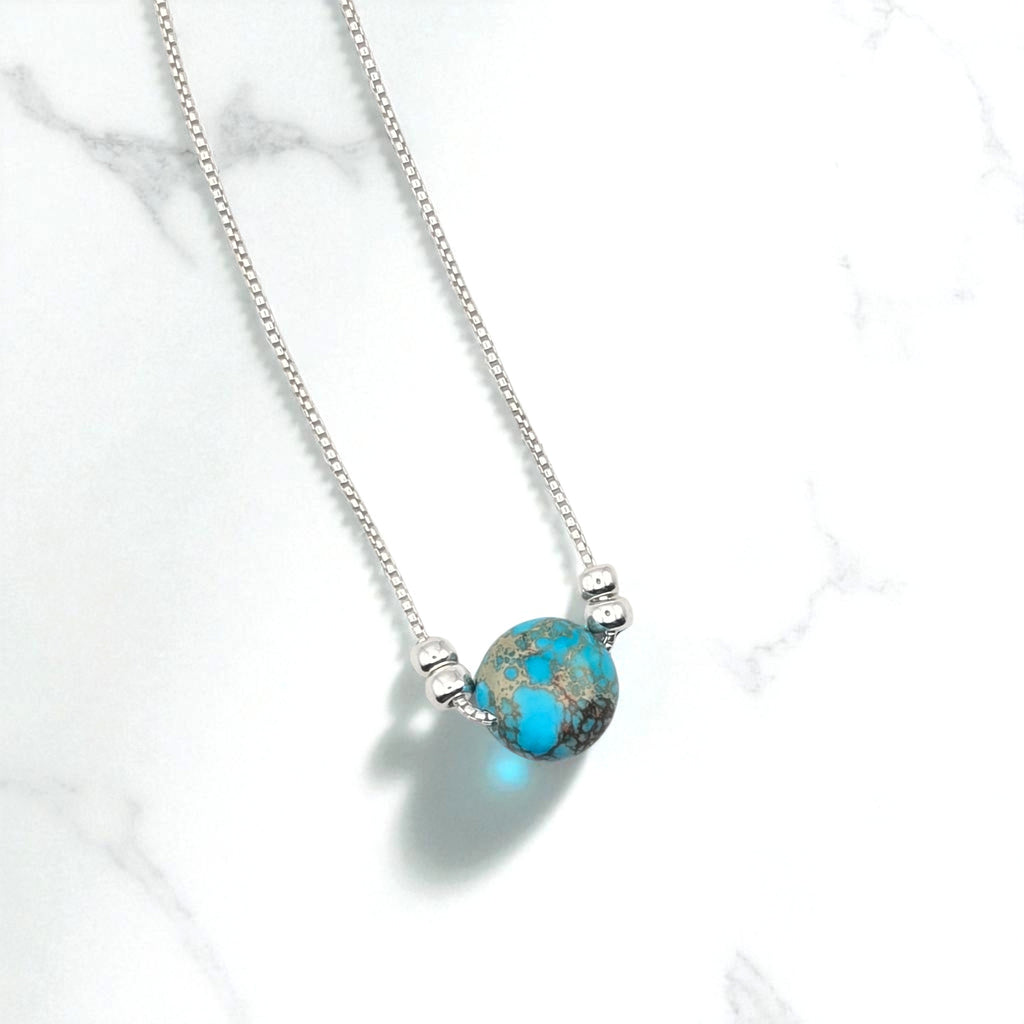 Coin - Silver and Turquoise Necklace Necklace Bijou by SAM
