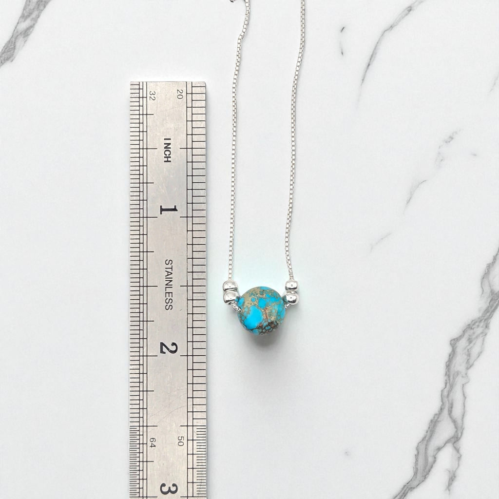Coin - Silver and Turquoise Necklace Necklace Bijou by SAM