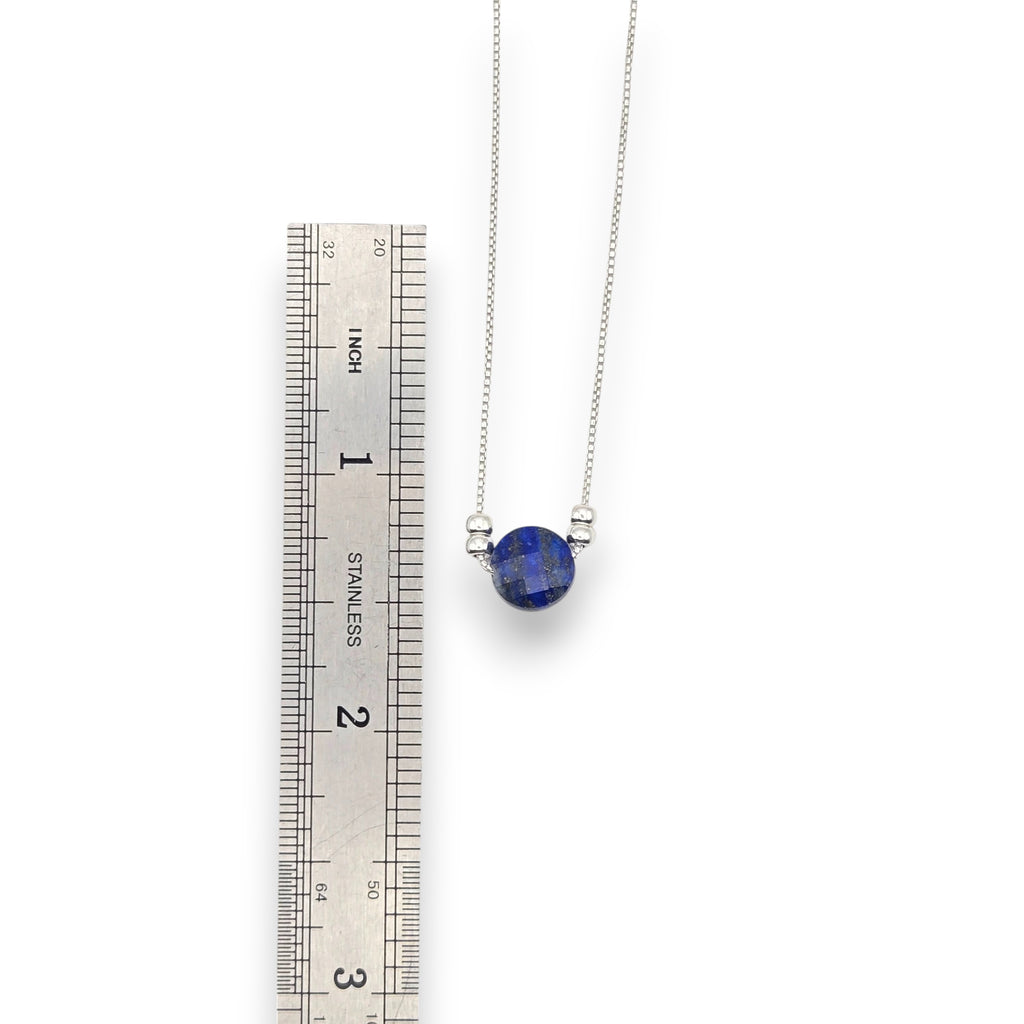 Coin - Silver and Lapis Lazuli Necklace Necklace Bijou by SAM
