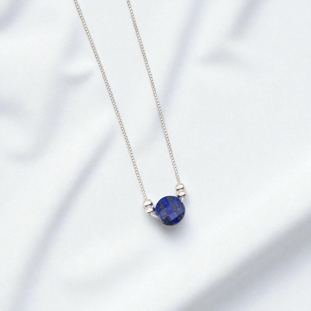 Coin - Silver and Lapis Lazuli Necklace Necklace Bijou by SAM